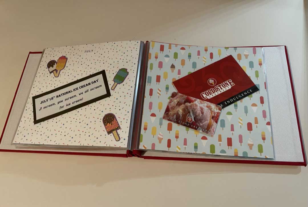 Cold Stone Creamery scrapbook
