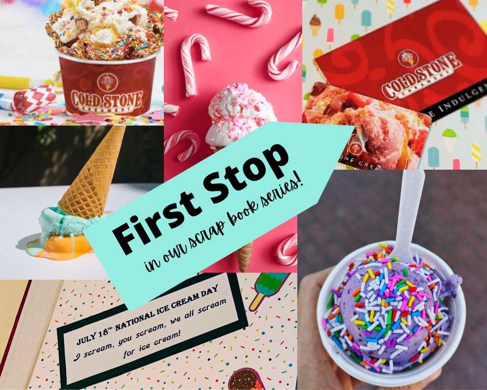 Vivid summer ice cream photo collage