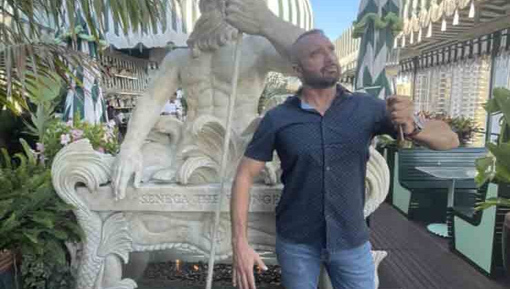 Seneca Trattoria statue