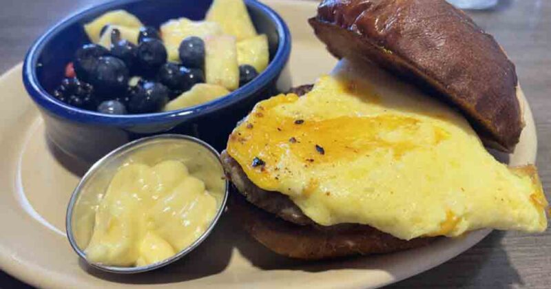 Snooze sausage sandwich