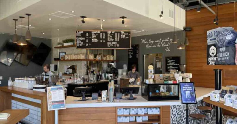 Bird Rock Coffee Roasters counter Bird Rock Coffee Roasters counter