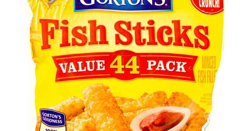 Winneconne, WI - 29 August 2015: Bag of Gorton's fish sticks value 44 pack.