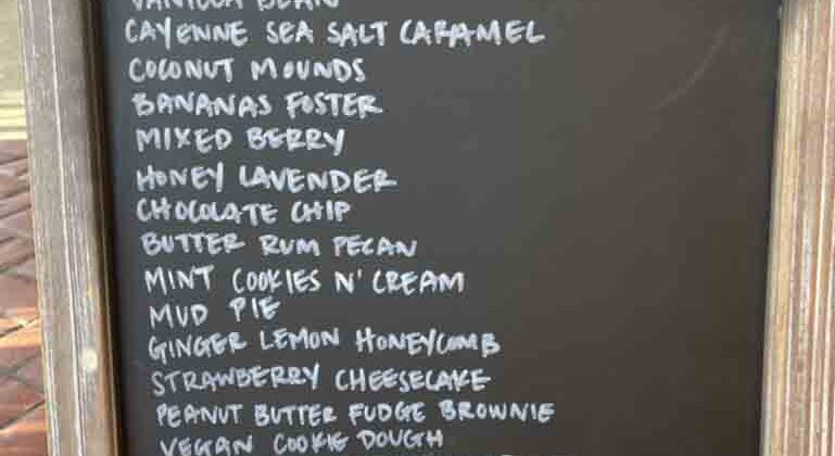 JoJo's Creamery menu