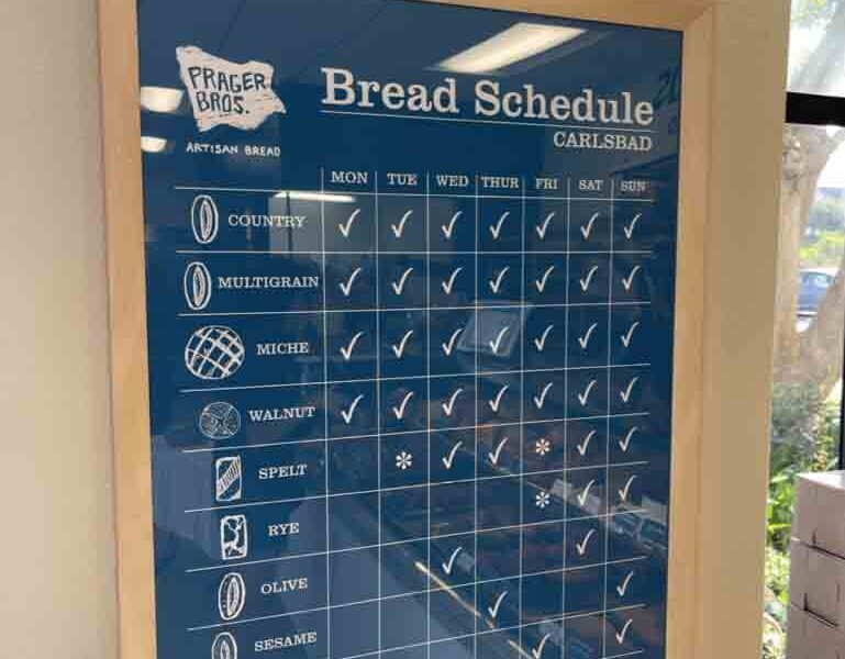Prager Brothers Artisan Breads schedule