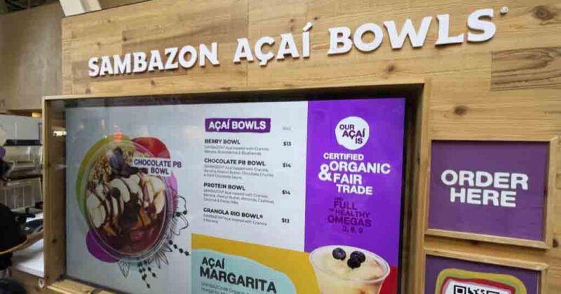 Sambazon Acai Bowls menu