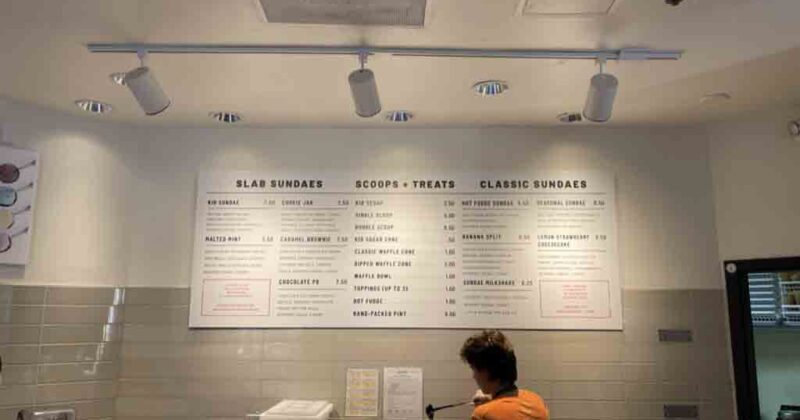 Sundae menu