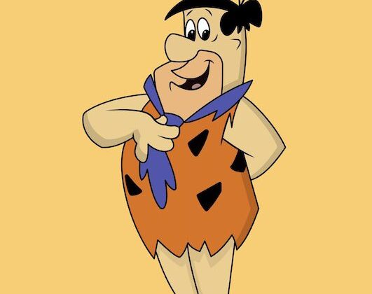 Morocco ,agadir,january,1,2023:Fred Flintstone vector illustration.Fictional character.