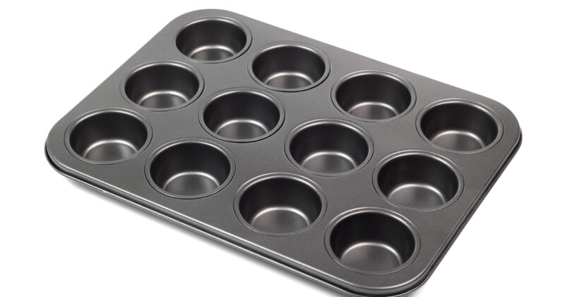 Muffin Tray. Isolated with clipping path.