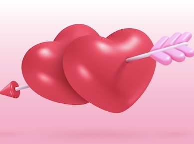 3d,Hearts,Arrow.,Heart,Piercing,Cupid,Arrows,,Loving,Couple,Relationship